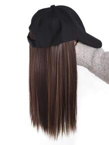 14 Inch Hat Wig For Women Baseball Cap Wig With Long Straight Synthetic Hair Extensions Adjustable Baseball Hat Wig For Daily Use - Multicolor - View 11