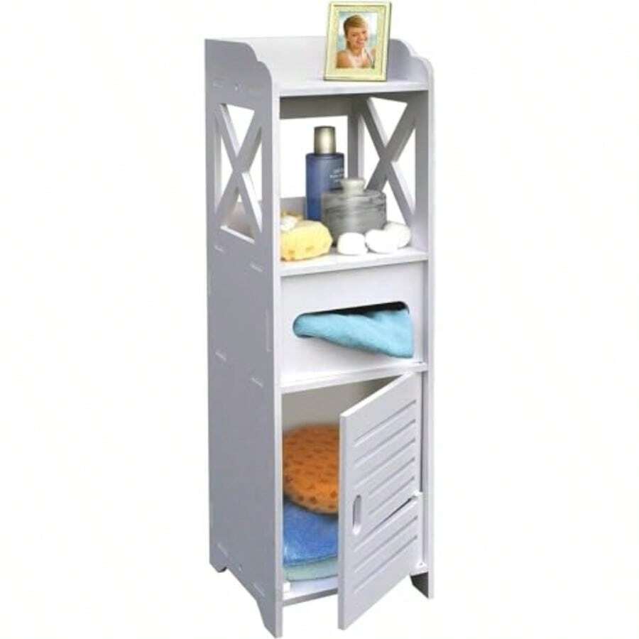 Practiksa Estante Esquinero para Baño con 4 Niveles Organizador de Esquina Color Blanco - como en la foto - Ver 1