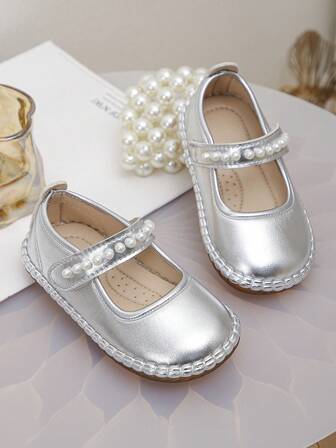 1 par de zapatos planos de piel de PU cómodos y sencillos para niñas pequeñas/niños, nuevos zapatos casuales para exteriores/interiores para primavera/otoño