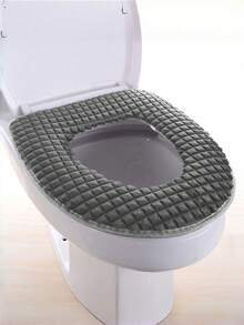 Toilet Seat Cushion, Non-Electric Washable Soft Plush Bathroom Accessory, Suitable For All Toilet Shapes,Hook And Loop Design, Easy To Install And Remove (Can Be Washed Repeatedly) Usable All Year Round - Grey - View 9
