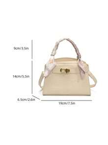 Mini Fashionable Versatile Solid Color Casual Handbag For Women - Beige - View 5