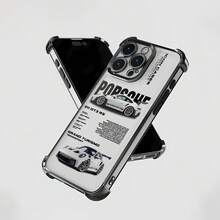 Funda para móvil , diseñada con un coche de carreras y calcomanías deportivas, compatible con  17,  16,  16 Pro Max,  15,  15 Pro Max,  14,  13,  12 y  11 Pro. Fabricada en TPU, ofrece protección a prueba de golpes. Ideal para amantes de los coches, cumpleaños, vacaciones, amigos y como regalo de San Valentín. - Negro - Ver 6