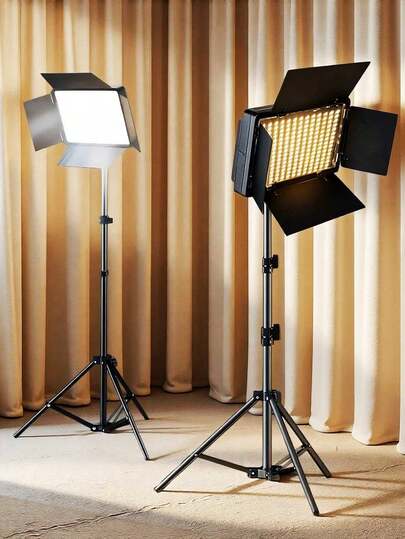 Panel de iluminación cuadrado LED de 10 pulgadas, kit de trípode ajustable de 43.3 pulgadas, alimentado por USB, iluminación de 3 colores, soporte de metal, adecuado para estudio, fotografía, transmisión en vivo, iluminación LED de selfie y videoconferencia alimentada por USB, grabación, transmisión en vivo, maquillaje y videoblogs