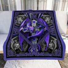 Cartoon Dragon Art Patterns Blanket Animals Flannel Blanket Cosy Lazy Couch Cover Blanket Super Soft Sheet Mattresses - 14 - Xem 1