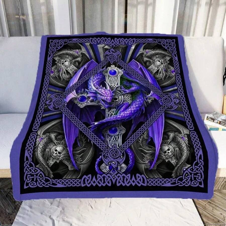 Cartoon Dragon Art Patterns Blanket Animals Flannel Blanket Cosy Lazy Couch Cover Blanket Super Soft Sheet Mattresses - 14 - Xem 1