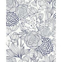 Wudnaye Navy Blue Floral Peel And Stick Wallpaper Blue And White Wallpaper 16.9\*393\ Navy Floral Stick And Peel Wall Paper Flowers Contact Paper Se- Adhesive Removable Waterproof For Bathroom Decor - 藍色 17 英寸 x 3936 英寸 - 查看 2