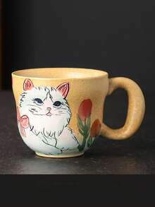 1pc Creative Personalized Ceramic Coffee Mug, Cute & Interesting Ceramic Mug, For Home Use, Party Soda Cup, Afternoon Tea Cup, Office Cup, Unisex Water Cup, Toothbrush Cup, Holiday Gift, School Supplies - Multicolor - View 15