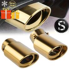 1个不锈钢汽车排气尾嘴 - 镀铬装饰，多色亮面，经久耐用且时尚的后排气管装饰配件，可提升车辆外观，排气管升级，光滑金属表面，高品质结构 - 單管款 - 查看 2