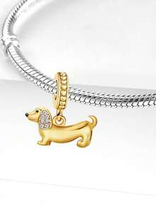 1颗925纯银腊肠犬吊坠珠，适合女士手链、手镯DIY饰品制作及日常佩戴，是女孩的理想之选。 - 臘腸狗 - 查看 6