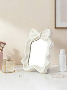 1pc Cute Bow Tabletop Single-Sided Makeup Mirror, Suitable For Home, Office, Bathroom And Travel, Can Also Be Used As Home Decor, A Thoughtful Gift For Women, Ideal For Christmas And Valentine's Day - Multicolor - View 11