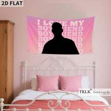 2D Flat, 2D FLAT Custom Tapestry 1pc 91.44x152.4cm Kpop With Vibrant Pink & Black Design, Outdoor Fabric Concerts, Birthdays, High-Quality Print 3x5ft, Kpop Merchandise, No Need Electricity. Color Is Bright And Printing Is. , Concert Decor, Outdoor Event, Custom Tapestry, Large Outdoor, Graphic Printing, Bright Color Print, No Electricity Needed, Fade-Resistant Printing, Concert Attendees, Kpop Fans, 2D Flat 2026 Model - 60英寸*90英寸 - 查看 3