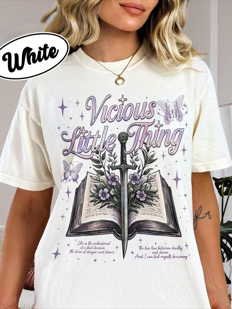 Vicious Little Thing Powerless, Powerless Bookish Shirt, Fantasy Bookish Tee Unisex Short Sleeve Cla - trắng - Xem 1