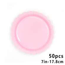 50/30/20pcs 7-Inch Disposable Floral Paper Plates, Leak-Proof & Thick, 3-Second Cleanup, Party/Camping/Picnic/Graduation/Birthday/Holiday/New Year/Valentine's Day Tableware - Lace In Multiple Colors - View 15