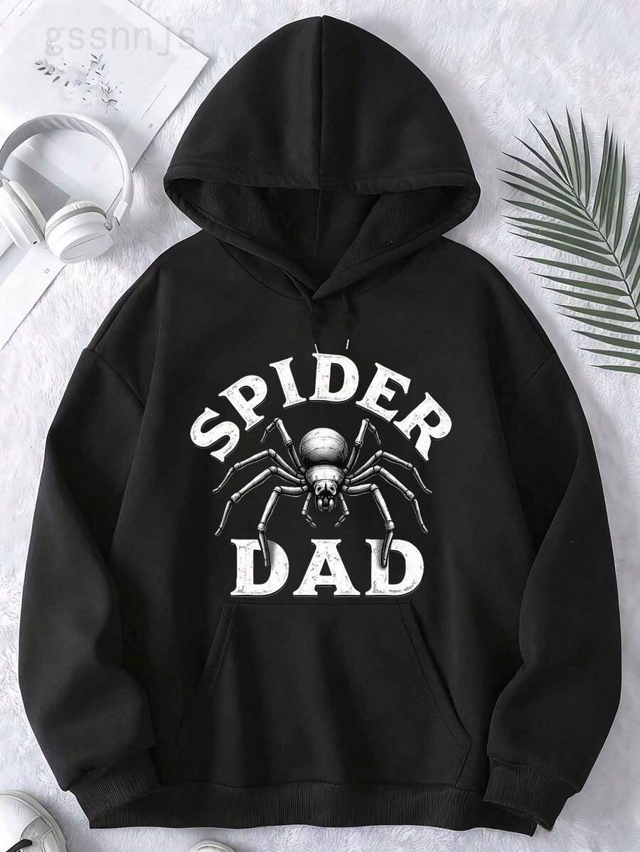 Men's Women's Spider Dad Hoodies Sweatshirts Fall Fashion Pullover Sweaters Winter Clothes Women's Hoodies Pullover Casual Sweatshirts With Pockets Loose Fit Long Sleeve Drawstring Design Hoody Sweatshirt SpiderWeb Heart Design Womens Gra - 黑色 16 - 查看 1