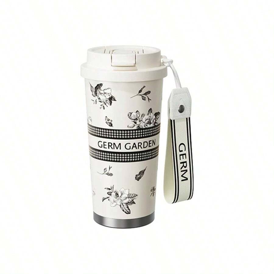 20oz Stainless Steel Tumbler With Lid Straw - Double Wall Vacuum Insulated Travel Mug - Leak Proof Cup Keeps Drinks Hot 12H/Cold 24H - Bottle Coffee, Tea, Iced Beverages - Antique White - 查看 1