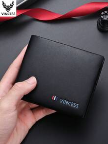 VINCESS Men's Genuine Leather Business Wallet, Casual Fashion Large Capacity Wallet, Anti-Theft Multi-Card Slot Card Holder, With Transparent Window Card Slot, Suitable For Daily Travel And Business Use, Perfect Gift For Men, Christmas Gift, Valentine's Day Gift - one-size - View 9
