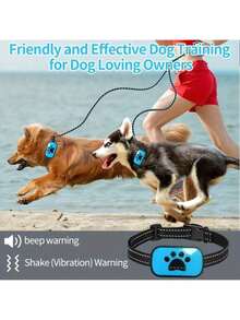 自动训狗项圈，震动超声波止吠项圈，USB充电智能项圈，无电击，不会伤害狗狗，长度可调节，适合小型、中型和大型犬，充电版不含适配器