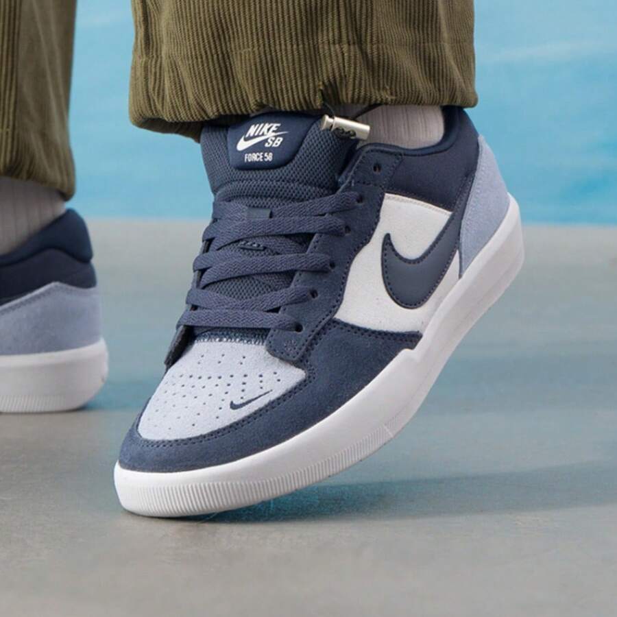 Nike Giày thể thao đế dày mới dành cho nam, giày cổ thấp kiểu dáng thường ngày. - Xanh hoàng gia/Xám - Xem 1