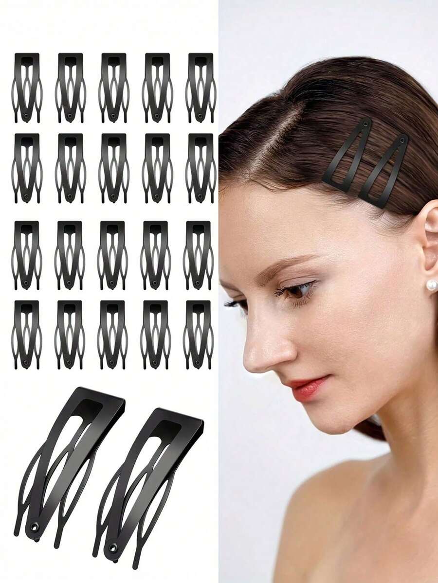 10个纯色侧刘海夹,优雅黑色金属按扣发夹 - 时尚长方形BB夹,打造时尚发型,简约纯色长方形发夹,适合女性和女孩 - 双夹发夹套装,适合婚礼、日常佩戴、舞蹈 - 适合14岁及以上人群,美发造型套装,理发沙龙美容旅行必备美发工具,美发产品,护发,发饰 - 彩色 - 查看 1