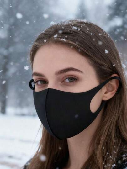Knitted Dust-Proof, Waterproof, Breathable Mask, Ice Silk Mask, Black Mask, Suitable For Daily Outings, Protecting Eyes From UV, Breathable Outdoor Face Cover, Unisex, Washable And Reusable