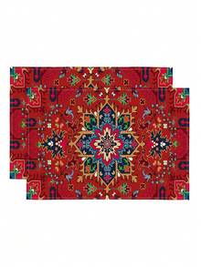 1/2/4/6/8pcs Digital Printed Placemats, Bohemian Geometric Pattern Printed Placemats For Dining Table Decor, Suitable For Daily Use, Festivals, Parties, Birthdays, Weddings, Dinners, Kitchen & Dining Room - Multicolor - View 13