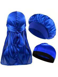 3 Packs Men's Pirate Hat Headband Hair Cap And Dome Hat Comfortable And Breathable Casual Headwear Set, Suitable For Sports, Outdoor Activities, Home And Daily Use - B - View 12