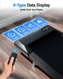 Foldable 6% Slope Under Desk Treadmills 2.5 HP Quiet Walking Pad Portable Remote Control LED Display 300LBS Exercise Walkingpad - US A Type Plug(110-127V) - View 9