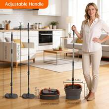 Collapsible Mop And Bucket Set, Spin Mop With Separate Dirty And Clean Water, 6 Replaceable Mopping Pads With Foldable Handle, Deep Cleaning Mops And Buckets For Household Use Floor Cleaning - Nhiều màu - Xem 8