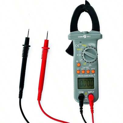 Segomo Tools TRMS 6000 Count Clamp Meter - AC Voltage Current, Resistance, Continuity Diode Auto Ranging Digital Clamp Meter - Voltmeter Electrical Tester - Continuity Tester - DCM1