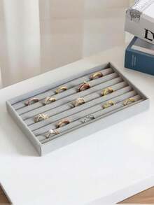 Velvet Jewelry Tray, Large Capacity Jewelry Storage Box With Independent Compartments, Stackable Jewelry Display Tray - Multicolor - View 5