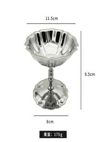 1pc 304 Stainless Steel European Style Ice Cream/Pudding/Snack Bowl, Versatile For Hotel, Dining, Coffee, Tea, Home Fruit Plate - Multicolor - View 3
