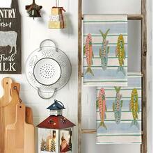 Hanging Fish Design Pattern Kitchen Towel Gift, Super Absorbent, Cartoon Design, Machine Washable Reusable Hand Towel, Suitable For Home, Kitchen, Bathroom, Car, Window Cleaning - Soft Knitted Dish Cloth - Multicolor - View 5