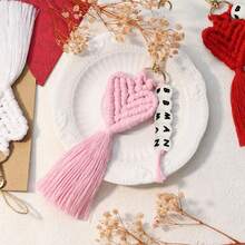 1 Stück personalisierter gewebter herzförmiger Namensanhänger, personalisierter Namensanhänger, herzförmiger Schlüsselanhänger, Brautjungferngeschenk, Hochzeitsparty Gastgeschenk, Valentinstag Geschenk - Gewebter Schlüsselanhänger - Übersicht 22