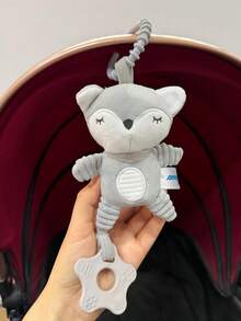1pc Cute Plush Wind Chime Stroller Hanging Decor, Cartoon Animal Shaped Soothing Doll With Rattle Paper & Bell, Soft Rattle Doll, Suitable As Newborn Baby Gift - Multicolor - View 11