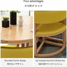 Conjunto Mesa y Sillas Comedor Redonda Cocinauego de Comedor Mesa y 4 Sillas Mesa de Conferencia Mesas y Sillas de Recepción de Negociación Mesa con Respaldo Diámetro 80 CM Ahorro de Espacio C - PUKHAKI - Ver 5