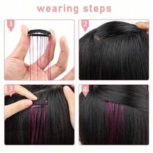 12pcs/Set 20-Inch Party, Cosplay And Holiday Gift Glitter Synthetic Hair Extensions, Heat Resistant With Clips, Hair Accessories - Multicolor - View 7