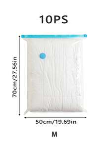 1/5/10个装便携式旅行收纳袋，大容量压缩袋，真空压缩袋，可重复使用真空袋，可折叠收纳盒，印花行李袋，防尘包装袋，防潮杂物袋，适用于衣物、床上用品、衬衫、卧室、衣柜、浴室、户外装备、家居收纳、返校季、旅行和度假必备品 - 彩色 - 查看 11