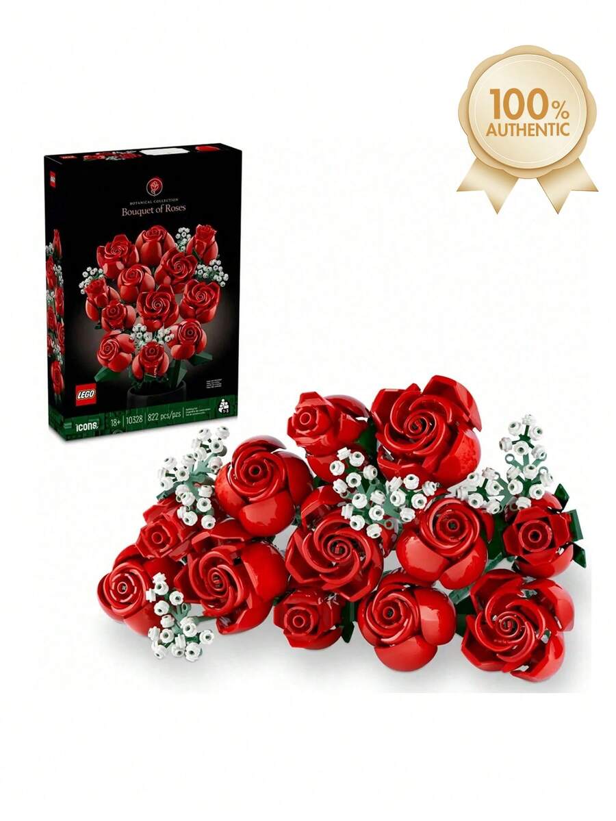 LEGO 10328 植物花束玫瑰玩具积木套装 - 房间和家居装饰，音乐/婚礼季，成人完美生日礼物 - 彩色 - 查看 1