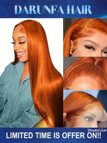 Long Straight S350 13 *4 Lace Front Wigs Pre Plucked Natural Hairline For Women Heat Resistant Hair Cosplay Daily Wear Blended Human Hair Wig 26 Inch - S350 - View 1