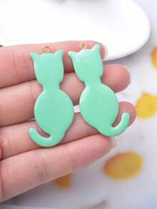 6pcs Cute Cat Charms, Double-Sided Enamel Pendant For Necklace, Earrings, DIY Jewelry Making - Cat - View 6