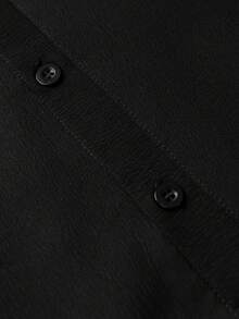 Bata de manga larga con botones de estilo tradicional de Oriente Medio para hombres - Negro - Ver 6