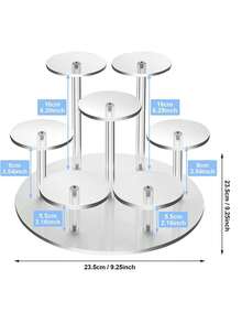 7-Tier Acrylic Display Rack - Suitable For Figurines, Collectibles And Jewelry - Multifunctional Storage Rack For Toys, Dolls And Accessories - Weather-Resistant Surface Storage - Black And Transparent - Multicolor - View 2