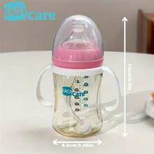 2PCS EASYCARE PPSU Baby Sippy Cup With Straw, Wide Neck Infant Feeding Bottle 6.3oz/180ml, Anti-Drop Training Cup For 6-12M, Easy Hold, Holiday & Baby Shower Gift - 藍色 - 查看 6