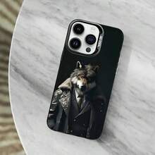 Funda de silicona mate negra Wolf Art Alpha Sigma para 15,14,13,11,MAX,12,16,17,Pro - Z5 - Ver 11