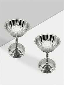 1pc 304 Stainless Steel European Style Ice Cream/Pudding/Snack Bowl, Versatile For Hotel, Dining, Coffee, Tea, Home Fruit Plate - Multicolor - View 5