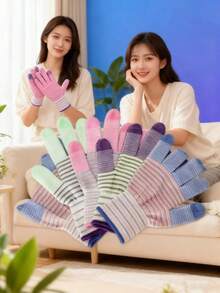 2/5/10pcs Zebra Striped Gloves, Comfortable Breathable Anti-Slip Wear-Resistant Anti-Static With Elastic, Durable Fit For Small & Large Hands, Suitable For Labor, Cleaning, Gardening Activities Such As Digging, Planting, Weeding, Seeding, Unisex, Reduce Fatigue, Protect Your Hands During Work, Random Color - Multicolor - View 11