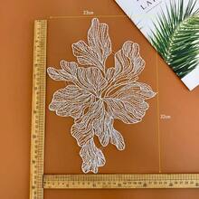 1pc Large White Lace Flower Patch, Hollow Embroidered Sewing Applique DIY Accessory - Lace Appliqué - View 5