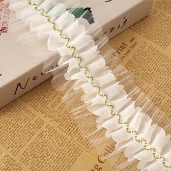 10 Stück/Set Neue Mode Doppelschicht Spitzenborte, geeignet für Brautkleid, Geschenk, Kleidung, Schuhe, DIY Dekoration, Zuhause, Haaraccessoires usw.