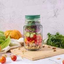 1 Pack Salad Pod, Portable Salad Pod Jar Container, 300ml Leakproof Salads Jar For Lunch, Fresh Fruit & Veg Storage Box, Reusable Salads Bowl For Work, School & Travel - White - View 7