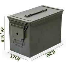 GREELUE Schwerlast-Großwerkzeugkiste aus robustem Metall, sicherer Klappdeckelverschluss, vielseitige Aufbewahrungskiste für Garage, Werkstatt, LKW, Auto, Zuhause – Organizer für Werkzeuge, Teile – Ideal für Profis & DIY-Projekte, Schwerlast-Werkzeugtasche, Werkstattorganisation, klassisches Design, robuste Bauweise, professionelle Mechaniker - Zahlenschloss 30 x 22,5 x 17 cm - Übersicht 10